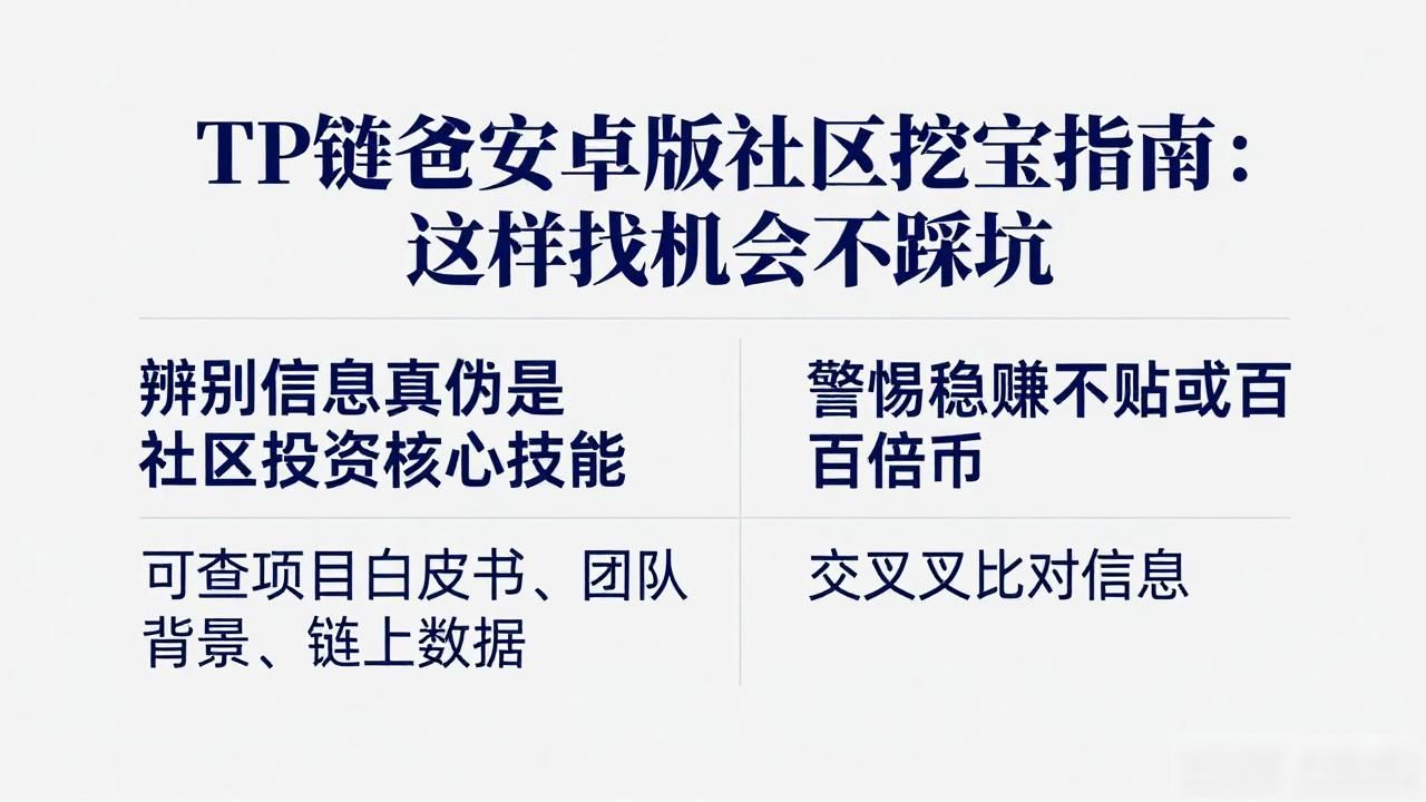TP钱包安卓版社区挖宝指南：这样找机会不踩坑