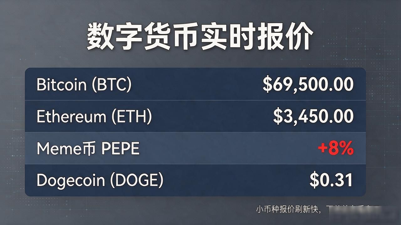 今日数字货币报价表来了，比特币以太坊最新价格全在这