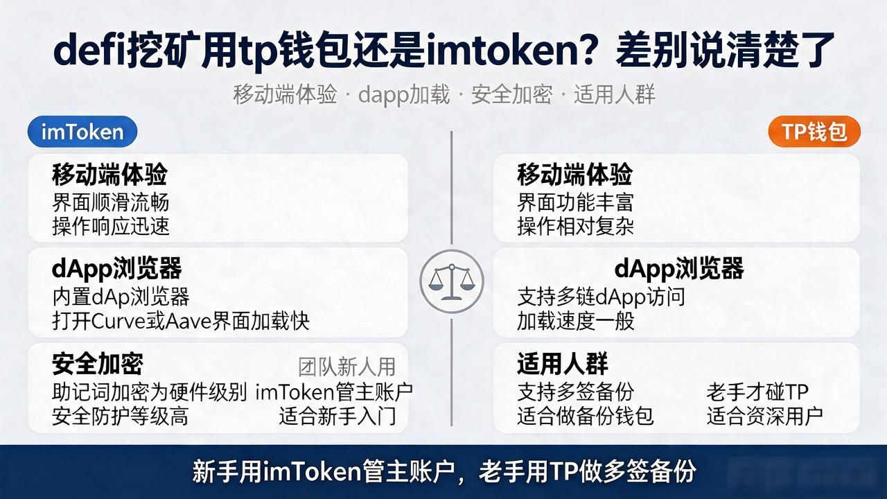 defi挖矿用tp钱包还是imtoken？差别说清楚了