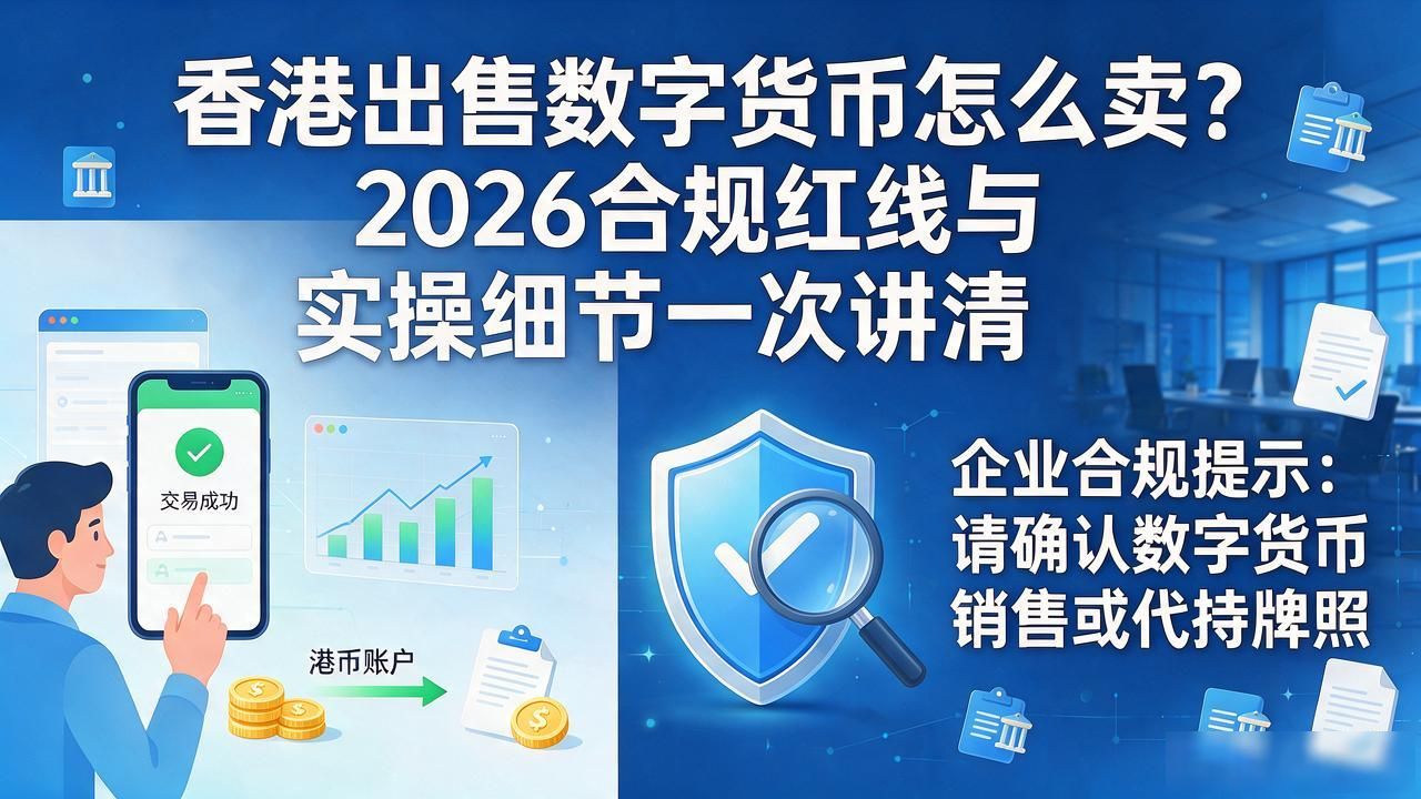 香港出售数字货币怎么卖？2026合规红线与实操细节一次讲清