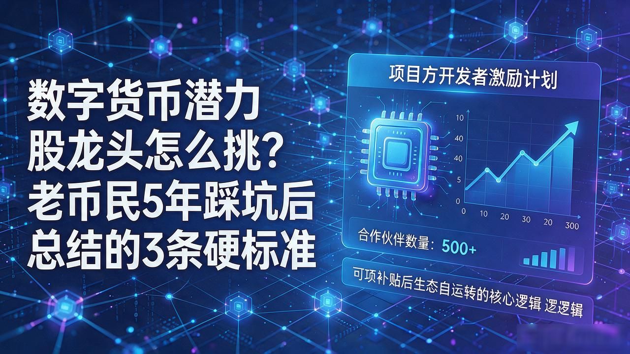 数字货币潜力股龙头怎么挑？老币民5年踩坑后总结的3条硬标准