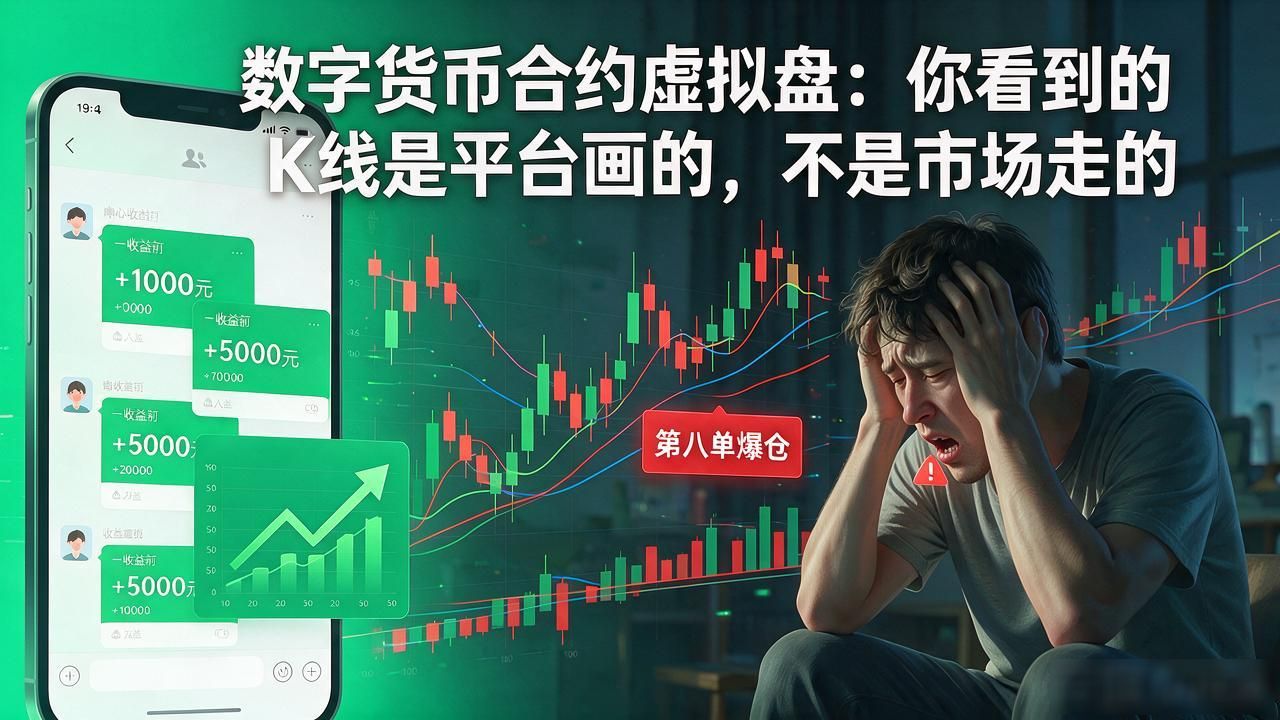 数字货币合约虚拟盘：你看到的K线是平台画的，不是市场走的